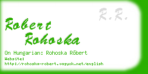 robert rohoska business card