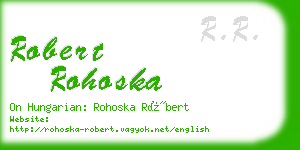 robert rohoska business card